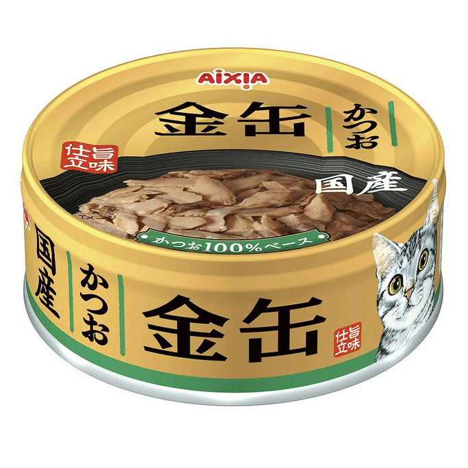 【日本直郵】AIXIA愛喜雅 金罐貓咪罐罐70g 鰹魚口味