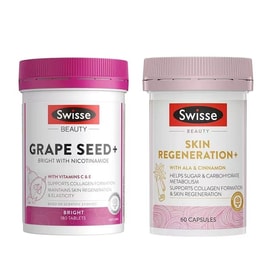 [홍콩에서 직접 우편 발송] 호주산 스위스 화이트닝 알약 + 포도씨드 항당 구강 화이트닝 스팟 라이트닝 정제 180정 + 60정