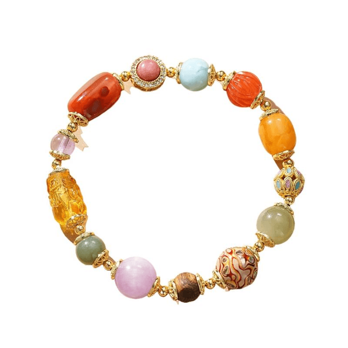 Dunhuang Research Institute Nanhong Duobao Hotan Jade Duobao Bracelet Color Bracelet Zhaohua 14-16 Cm