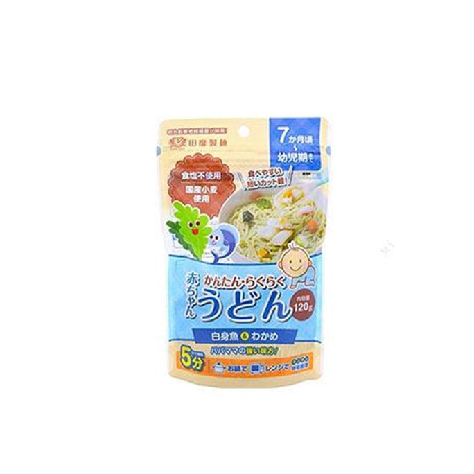 Tanabiki Seimen Baby Udon Noodles salt-free komatsuna white fish noodles 100g