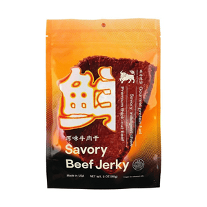 Savory Beef Jerky,Premium Thick-Cut Beef, 3oz【 Low Calories,Gourmet Protein Fuel】【Savory, Indulgent Chew】