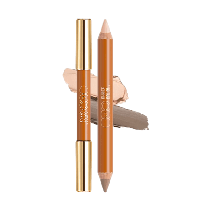 Contour & Highlight Duo Pencil, OOO Dual-Ended Contour Stick, Highlighter & Shade, #01 Light Beige + Ash Gray【HOT】