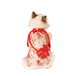 【中国直送】Huayuan ペット用品 Huayuan 新年鯉タンスーツ サイズS (3-6ポンド) 23*37cm*1個