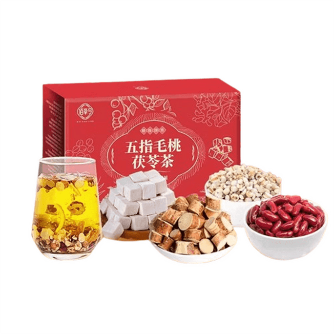 Five-fingered Peach and Poria Cocos Tea for Strengthening the Spleen and Benefiting Qi, 300g Poria Cocos Tea Bag for Strengthening the Spleen and Removing dampness