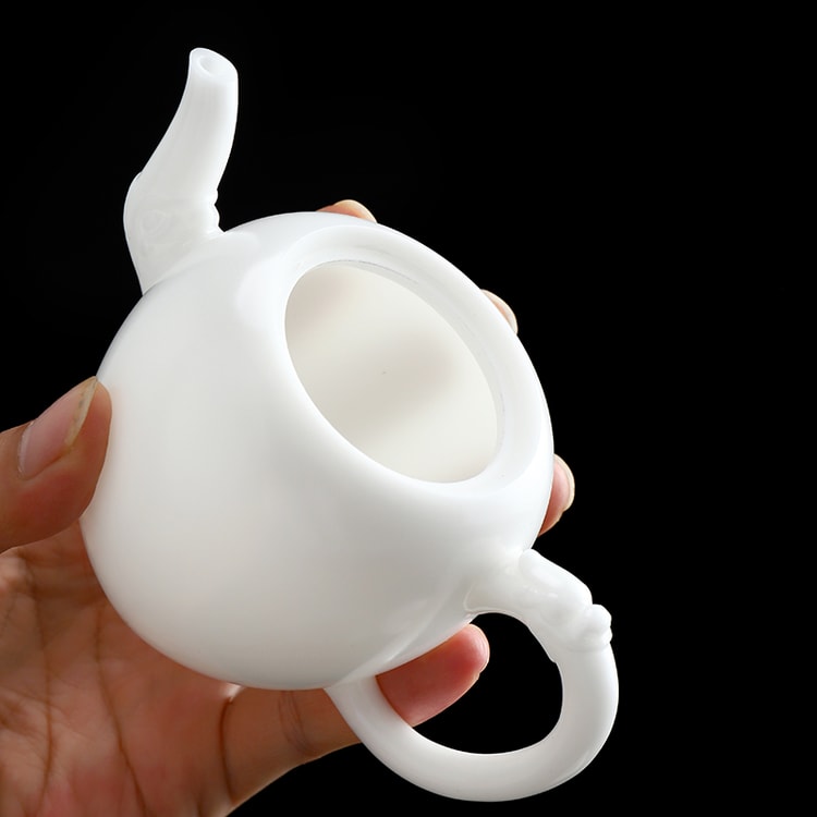 康乐品新年礼物王存旭大师纯全手工茶壶羊脂玉瓷白瓷福鼠美人壶男女同款