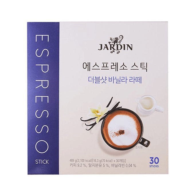韓國JARDIN雙份香草拿鐵 即溶咖啡30p