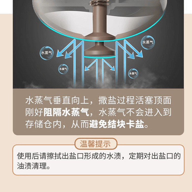 ペンギン Tuan Tuan 精密塩ディスペンサー 塩計量容器 計量塩ホルダー 防湿ガラス付き 塩、スパイス、コショウに適した調味料瓶 ウォームグレー 220ml 6