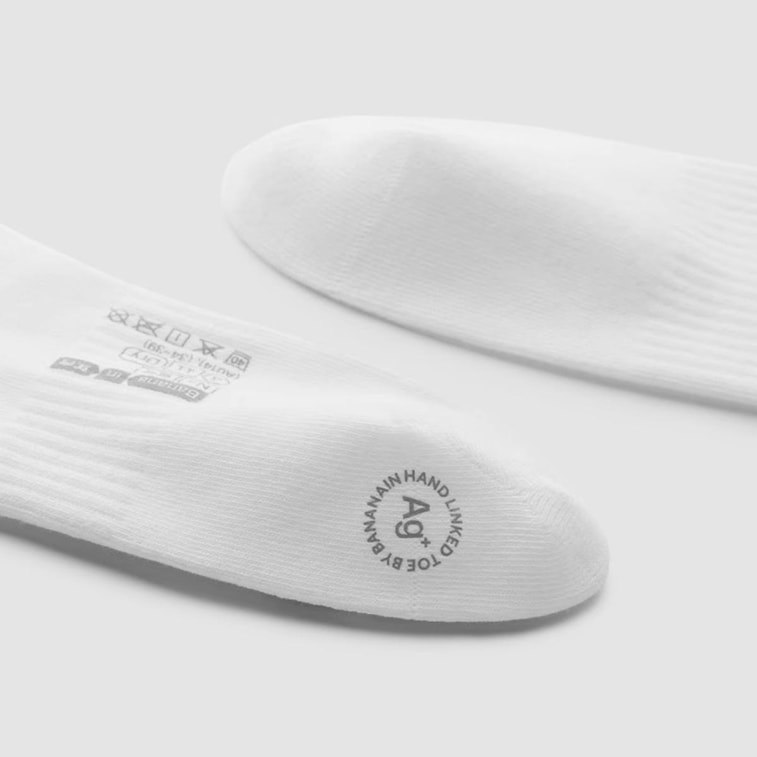 BANANAIN蕉内 女士袜子 7A抗菌轻运动条纹中筒袜 氮气311Dry防臭吸汗 4双装 4