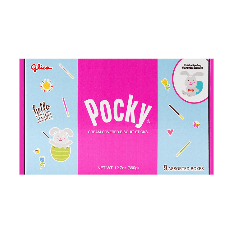 GLICO.JP Glico Pocky Box with Bunny Toy 9 Boxes, 360g【Easter
