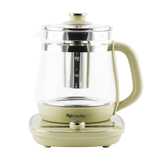 韓國KUHAUS 多功能養生壺 泡茶壺電熱水壺燒水壺 1.5L #綠色