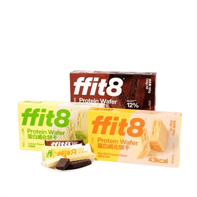 Protein Wafer With Sea Salt Cheese Flavor 18 PCS + Dark Chocolate Flavor 18 PCS + Lemon Flavor 18 PCS In 3 Boxes