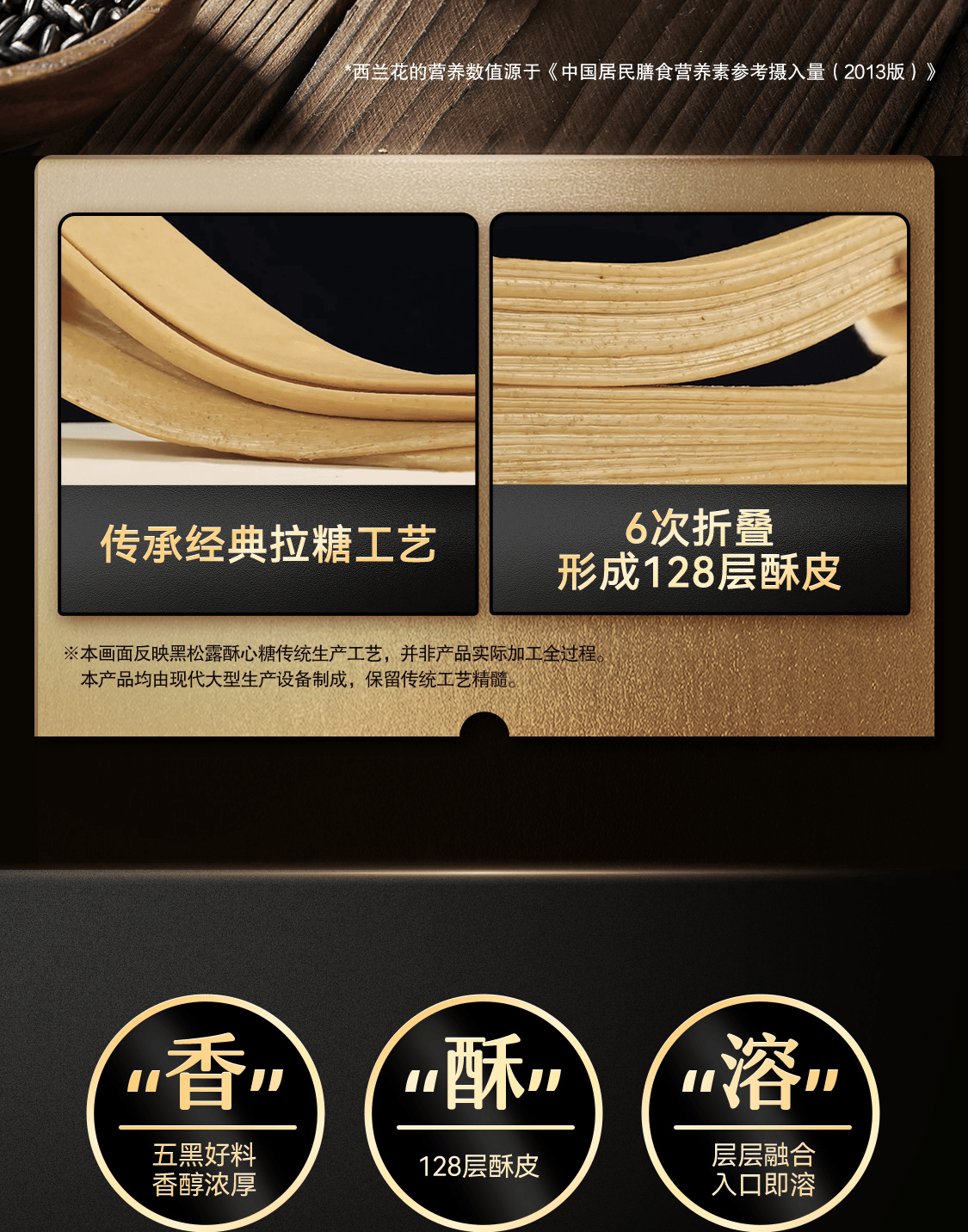 High-Quality [Black Truffle Crispy Candy] Black Sesame Peanut Crisp [New Year Snacks & Candy] 220g*1 Bag