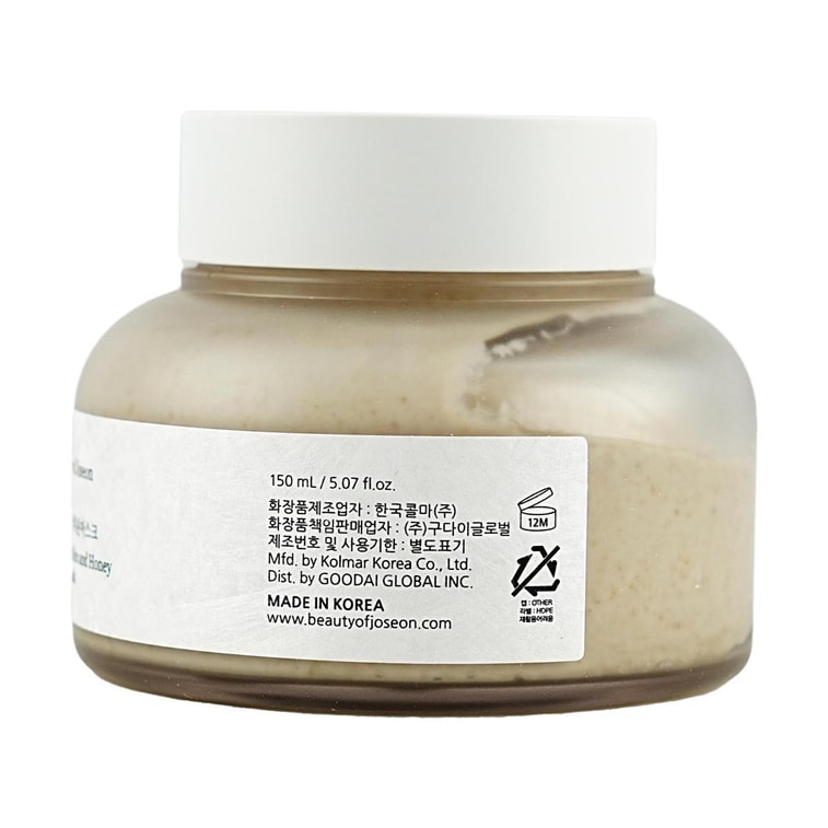 韩国BEAUTY OF JOSEON朝鲜美女 大米蜂蜜焕亮面膜 150ml 美白提亮 磨砂颗粒去角质 镇静保湿弹力 5
