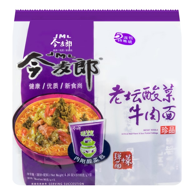 商品詳情 - 今麥郎 新食尚珍品 老壇酸菜彈面 特惠裝 5包入 600g