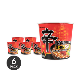 Shin Origin Ramyun Noodle Soup -Korean Style Gourmet Spicy Flavor Ramen Instant Noodles, Cup , 2.64 oz*6【6 Packs】