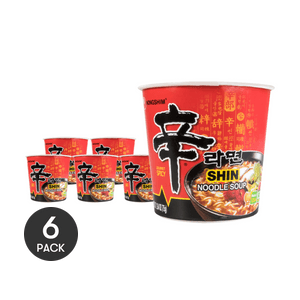 Shin Origin Ramyun Noodle Soup -Korean Style Gourmet Spicy Flavor Ramen Instant Noodles, Cup , 2.64 oz*6【6 Packs】