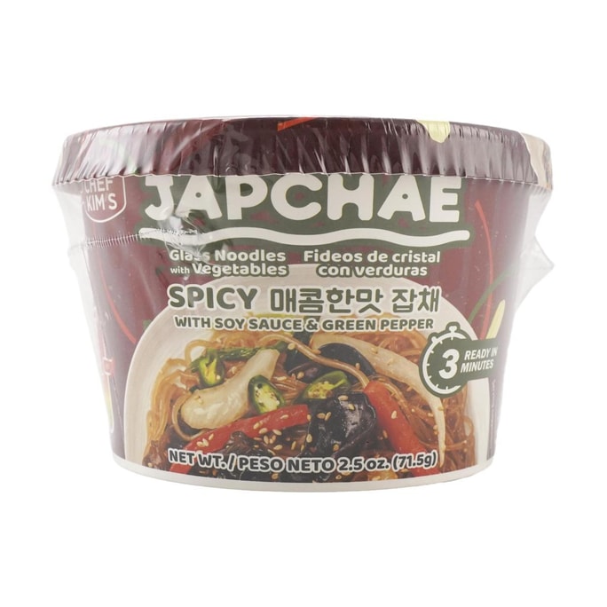 Japchae Korean Glass Noodle With Vegetable Spicy,2.52 oz