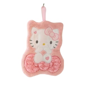 Soft Coral Velvet Hanging Hand Towel Absorbent Towel - Hello Kitty 1Pc