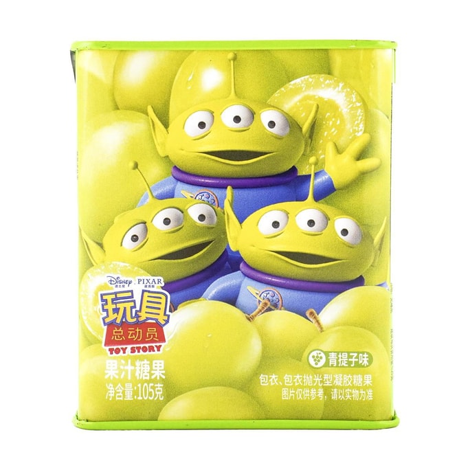 Toy Story Fruit Juice Gummies Green Grape Flavor 3.70 oz【Anime Finds】