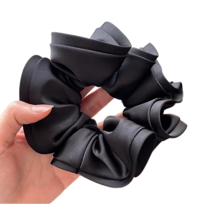  半晓 黑色缎面大肠发圈*1个