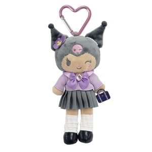 日本 SANRIO 长腿Kuromi 库洛米  黑皮版樱花校服 包挂钥匙挂扣 小玩偶 1个装