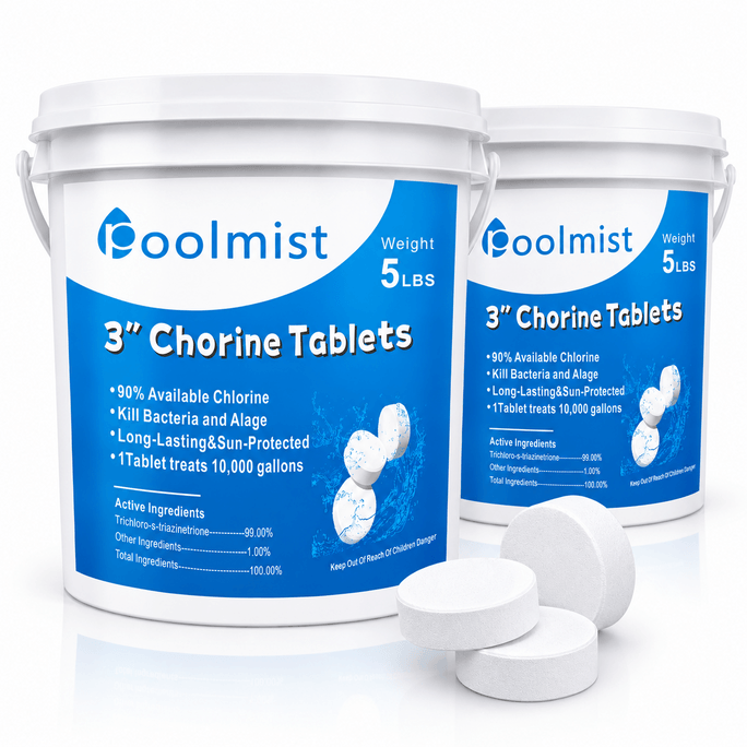 3-Inch Pool Chlorine Tablets 5 Lb × 2-Pack 10 Lb Total Slow-Dissolving For Daily Pool Maintenance