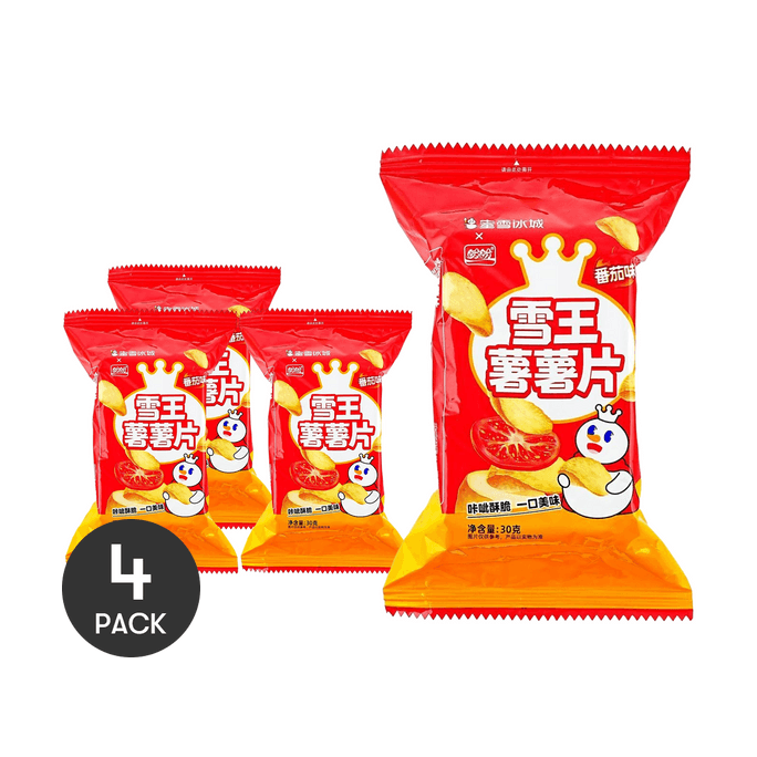蜜雪冰城 雪王洋芋片 番茄口味 30g *4包【4份超值裝】