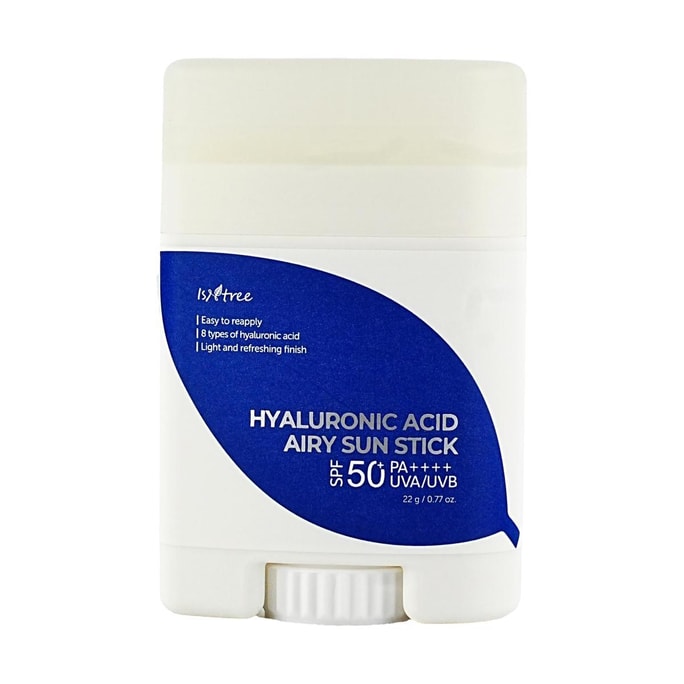 Hyaluronic Acid Airy Sun Stick, SPF50+ / PA++++, 0.77oz. - Hydrating without Stickiness | Cooling & Calming | Oily Skin