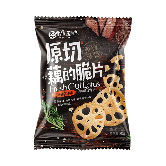 [중국 직송] 오덕련 맛 오리지널 슬라이스 연근칩 (감자칩 아님) 브라질리언 바비큐 맛 30g*1봉지