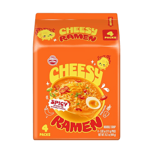 Cheesy Ramen, Spicy Flavor ,Bold, Cheese & Spicy Instant Noodles ,3.92oz*4 Packs