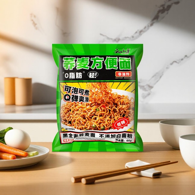 云山半 零脂肪荞麦方便面 60g*10包入【低卡代餐荞麦面条】