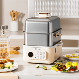 ZENO 2-tier Electric Steamers Stainless Steel 17L | Yami