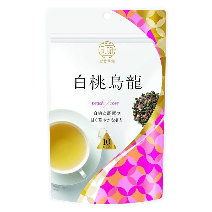 White Peach Oolong Tea with Rose 0.7oz Pyramid Tea Bags Sweet and Floral Aroma
