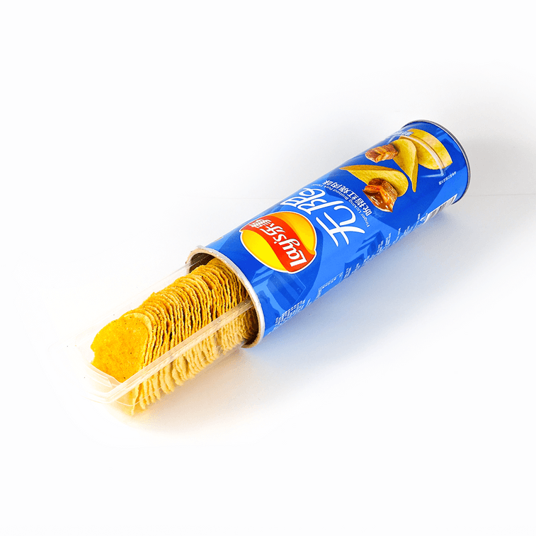 大陆版LAY'S乐事 无限薯片 吮指红烧肉味 桶装 90g 7