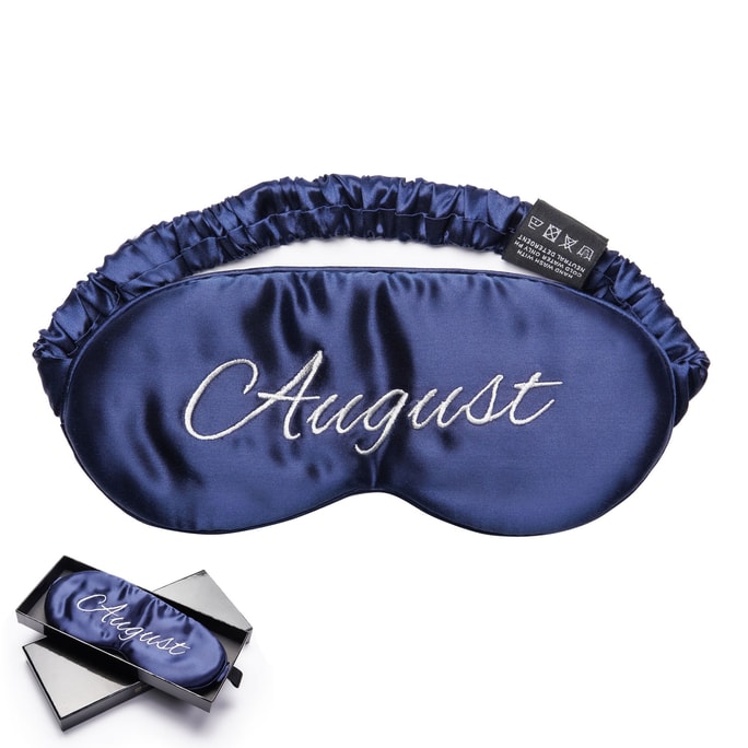 22 Momme 100% Mulberry Silk Sleep Eye Mask - Birthday Series (August)