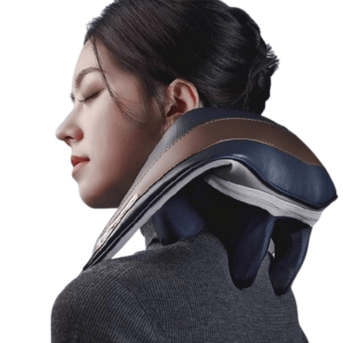 【中国直邮】 凉介 C2颈椎按摩器肩颈部腰部背部按摩仪揉捏斜方肌 靛蓝灰粽 1件装