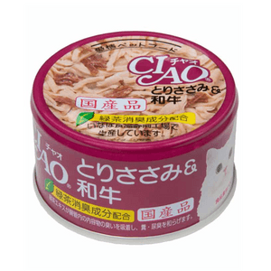 [일본 직배송] CIAO 고양이 사료 (닭가슴살 & 와규 소고기 맛) 85g