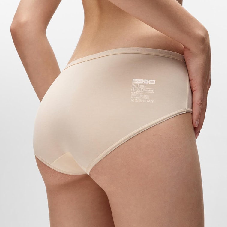 BANANAIN Women's Underwear, 7A Antibacterial Amino Acid Modal Mid-Waist Briefs, Size M, 3-Piece Pack 3