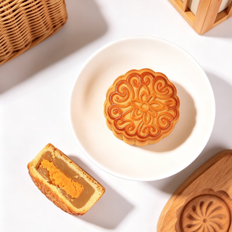 Egg yolk lotus seed paste mooncake 80g [Handmade mooncake] 4