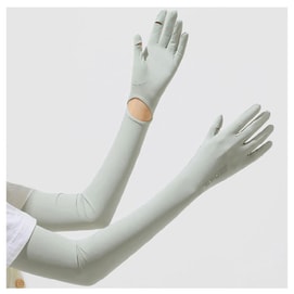 New Uv Resistant Gloves Sunshade Ice Silk Outdoor Sunscreen Sleeves Grey