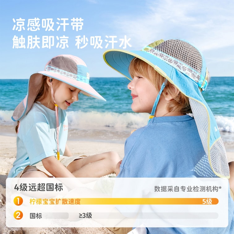 【中國直郵】 HSPM 兒童防曬帽防紫外線大帽簷遮陽太陽帽 粉櫻漫野L 1頂 4