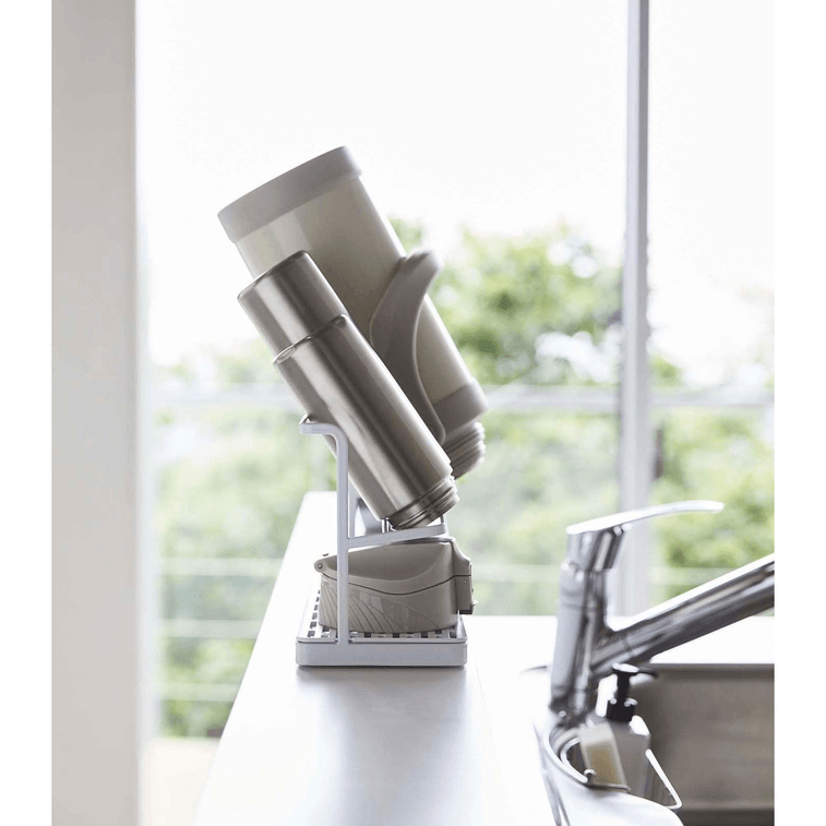 日本 Yamazaki Home 檯面瀝水架 - 鋼白色 1件 3