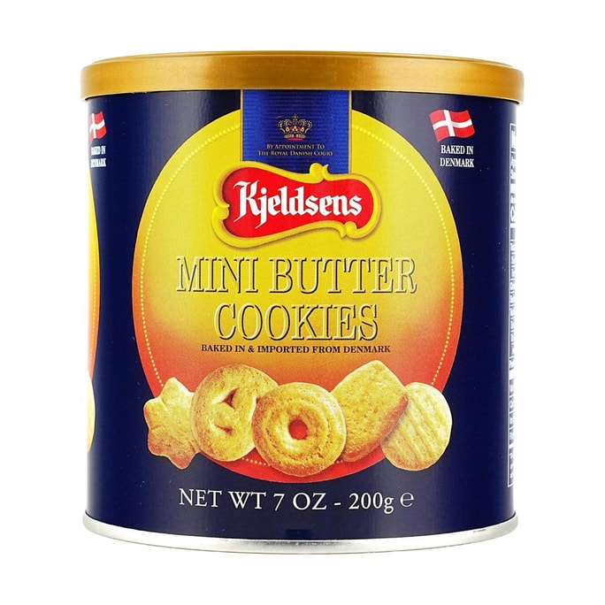 丹麦KJELDSENS蓝罐 迷你黄油曲奇饼干 罐装 200g