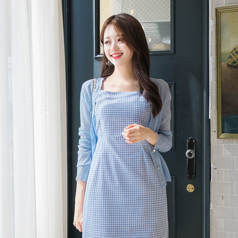 【韩国直邮】ATTRANGS 百搭多色V领气质简约时尚针织衫 天蓝色 Free 3