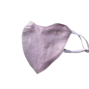 A lightweight linen tencel breathable sun protection mask for spring and summer, simple and versatile. A solid color UV protection outdoor face mask in purple, 1 piece