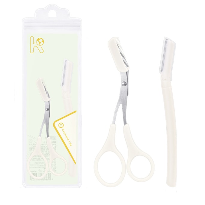 Brow Trimming Safe Sharp Macro Brow Trimming Comb Brow Scissors 1 Set