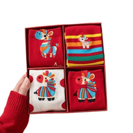 Rainbow Horse New Year's Socks, 4 Pairs