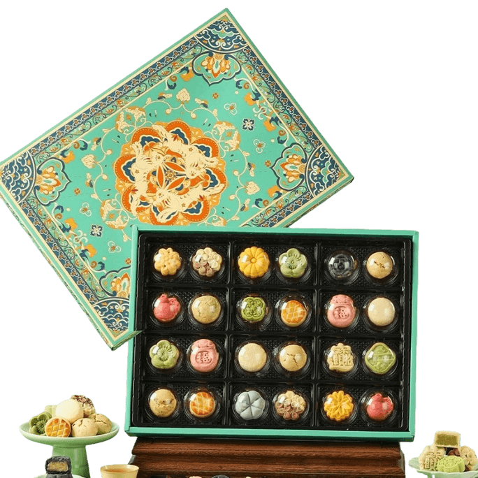 24 Solar Terms Pastry — Xi’an Specialty Gift Set, 538g, 24 Pieces In 14 Flavors, Mid-Autumn Festival Gift box (mini Mooncake Style)