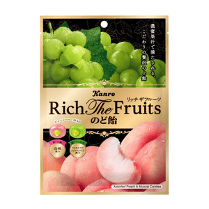 Rich fruit juice filling, 2 flavors of throat lozenges, 58g