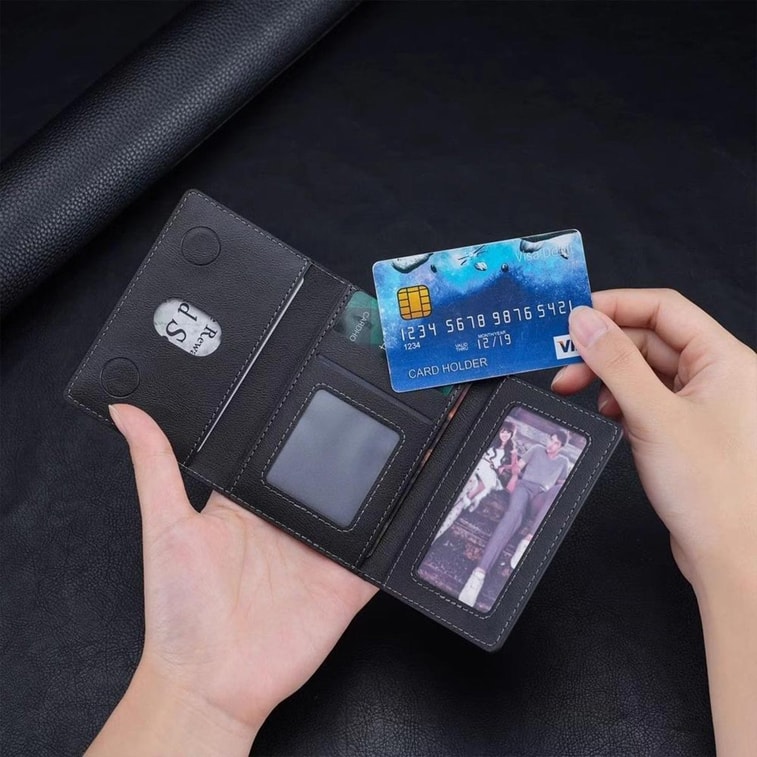 Magnetic Wallet Case with Card Slots & Stand for iPhone 17 Pro Max: Multi-Functional Tri-Fold Phone Cover Black 1 Piece 3